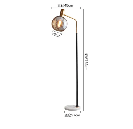 New Design Modern Marble Glass Amber Floor Lamp Decorative Light for Home Indoor Lighting