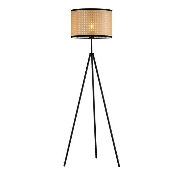 New Indoor Rattan Bamboo Shade Modern Decoration Wooden Tripod LED Stand Floor Light and Table Lamp Pendant Lamp