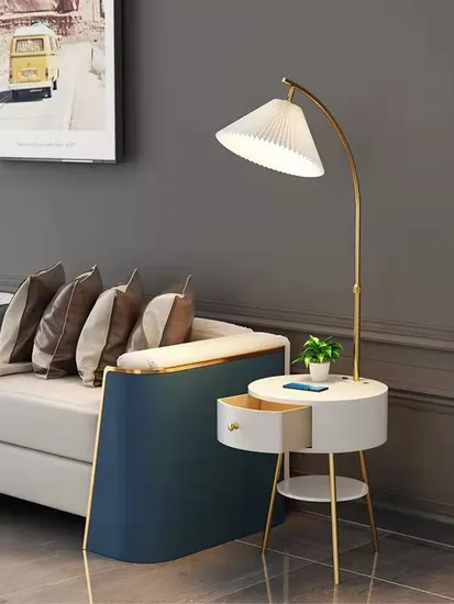 Nordic Creative Multifunctional Floor Lamp with Small Table and USB Wireless Charging