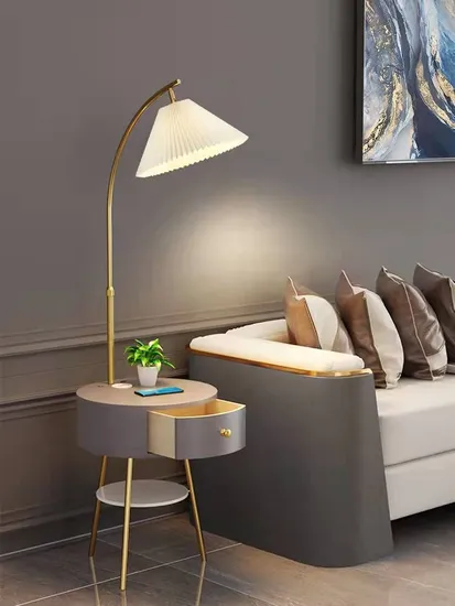 Nordic Creative Multifunctional Floor Lamp with Small Table and USB Wireless Charging