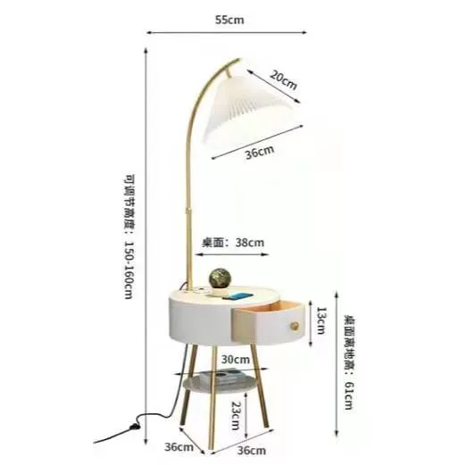 Nordic Creative Multifunctional Floor Lamp with Small Table and USB Wireless Charging