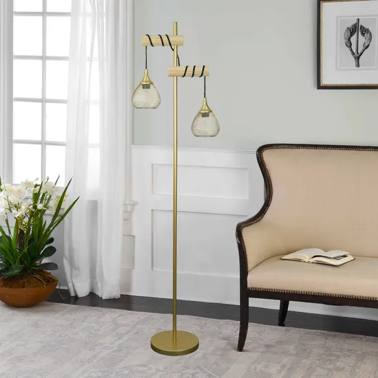 Nordic Floor Lamp Living Room Bedroom Study Reading Creative Minimalist Light Luxury Art Design Sense Bedside Vertical Table Lamp Wood Iron Table Lamp