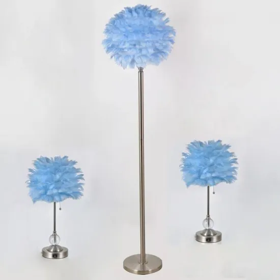 Pink Blue White Plume Feather Floor Lamp Modern for Home Living Room Table Lamp