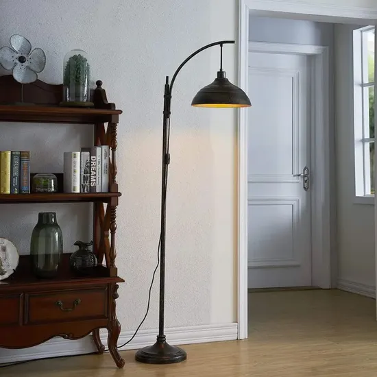 Retro Brown Copper Metal Floor Lamp Floor Light