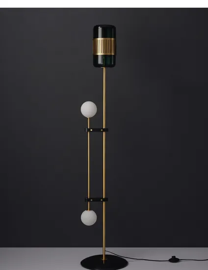 Scandinavian Post-Modern Copper Glass Floor Lamp