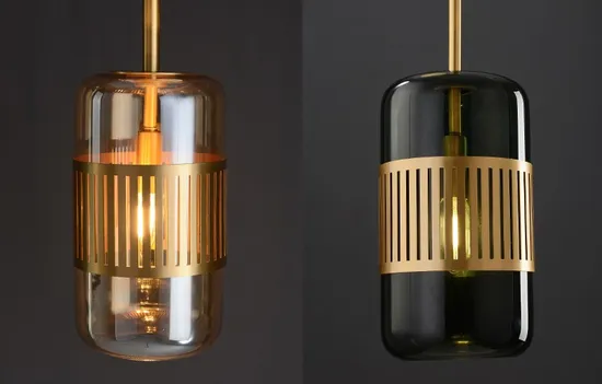 Scandinavian Post-Modern Copper Glass Floor Lamp