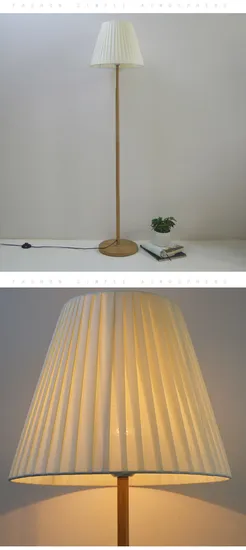 Warm Color Light Pleated Fabric Living Room Creative Bedroom Bedside Lamp