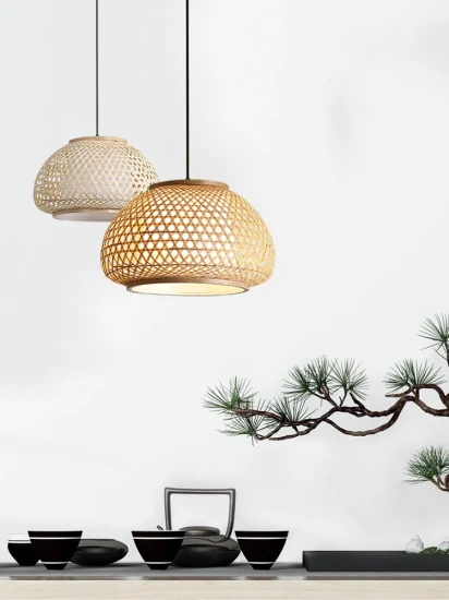 Bamboo Decorative Kitchen Lampshade Rattan Light Pendant