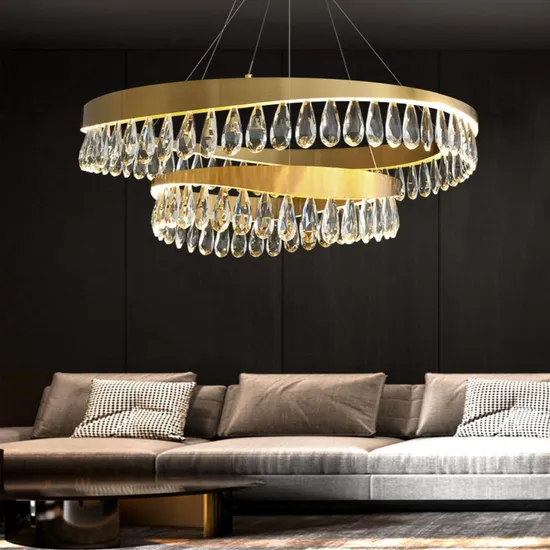 Home Decorative Gold and Gun Metal Modern Luxury K9 Crystal LED Hanging Chandelier Living Room Metal Nordic Hotel Pendant Chandelier Lamp