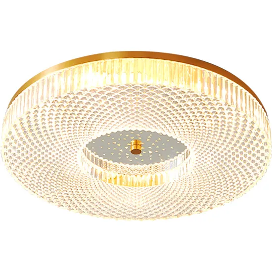 2021 New Bedroom Ceiling Lamp Brass Copper Indoor Lighting Round Crystal Tri-Color Ceiling Light for Living Room Coffee Shop