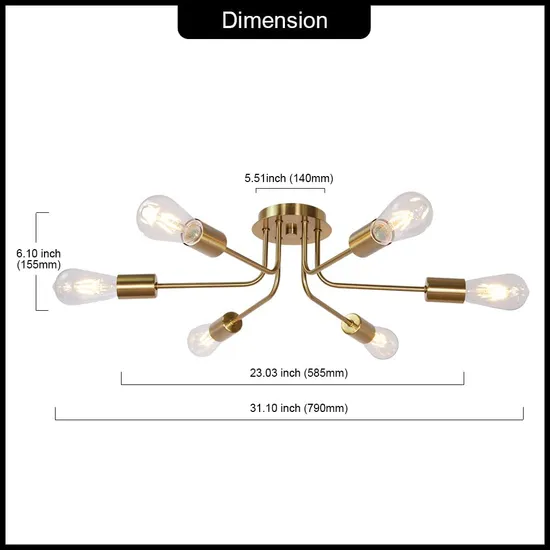 Semi Flush Mount Ceiling Light Can Be Used as Indoor Lighting Kitchen Living Room, Bedroom, Hallway, Entryway Cafe Bar or Accent Lighting Ceiling Light