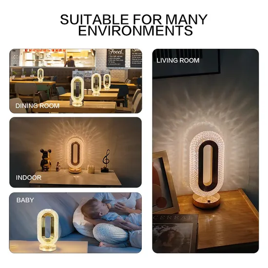 3000K-6000K Transparent White Light Lamp Crystal Atmosphere Table Lamp with 800mAh Battery Capacity