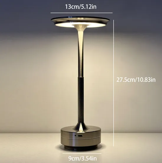 Amazon Aluminium LED Dining Table Lamp KTV Bar Restaurant Cordless Rechargeable Night Light Lamp