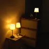 Bedroom Bedside Table Lamp - 3-Way Dimmable Touch Lamp USB C Charging, Small Lamp Metal Base Round Linen Lampshade for Living Room, Desk with LED Bulb