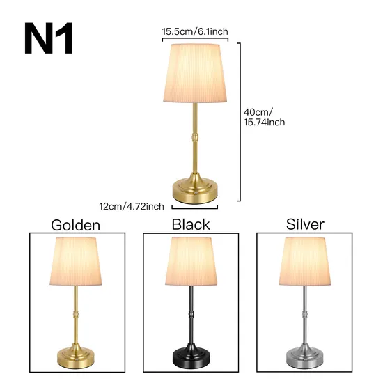 Bedroom Table Lamp, Three-Way Dimmable Touch Lamp, Small Bedside Lamp for Nightstand, Living Room, Office (LED Bulb Included)