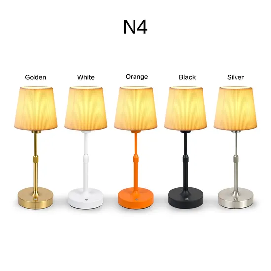 Fabric Metal Table Lamp with Telescopic Pole