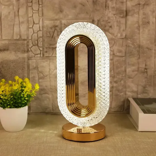 Golden LED Table Lamp with Stepless Dimming