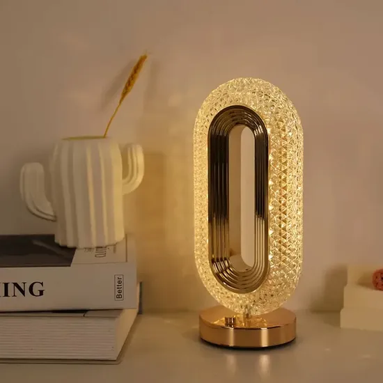 Golden LED Table Lamp with Stepless Dimming