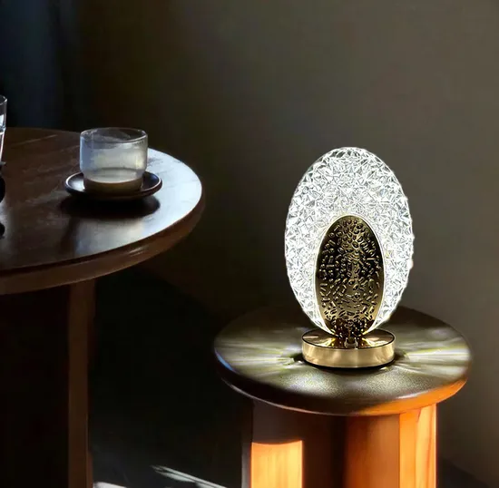 Modern Luxury Crystal Table Lamp Acrylic Touch Rechargeable Night Light