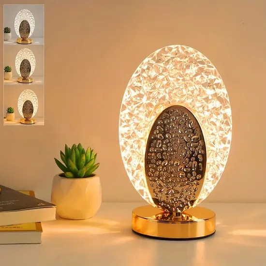 Modern Luxury Crystal Table Lamp Acrylic Touch Rechargeable Night Light