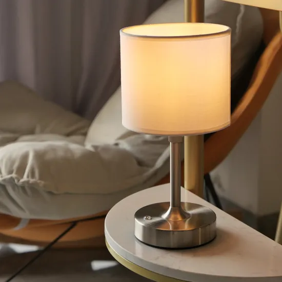 Portable Fabric Lamp with Rechargeable Battery, Dimmable LED Desk Lamp