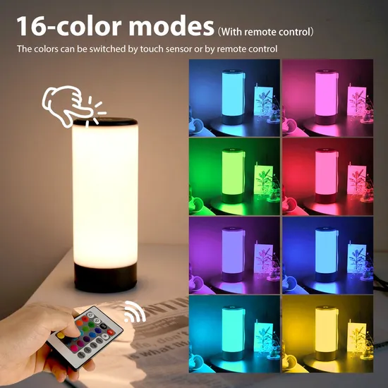 Rechargeable Table Lamp Dimmable Lamps for Bedroom with USB Charging Port