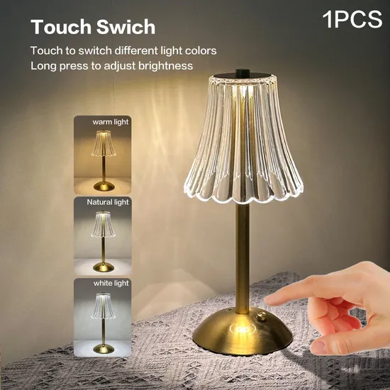 Touch Table Lamp Rechargeable Wireless USB Desk Lamp