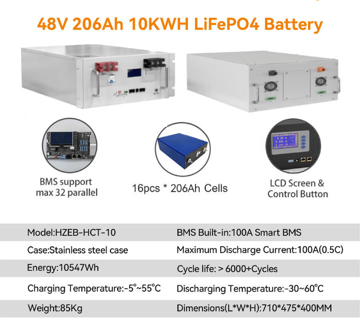 10 Year Life Design 10Kwh 15Kwh Lithium Battery 10kWh 15Kwh Rack-Mounted LiFePO4 batteries