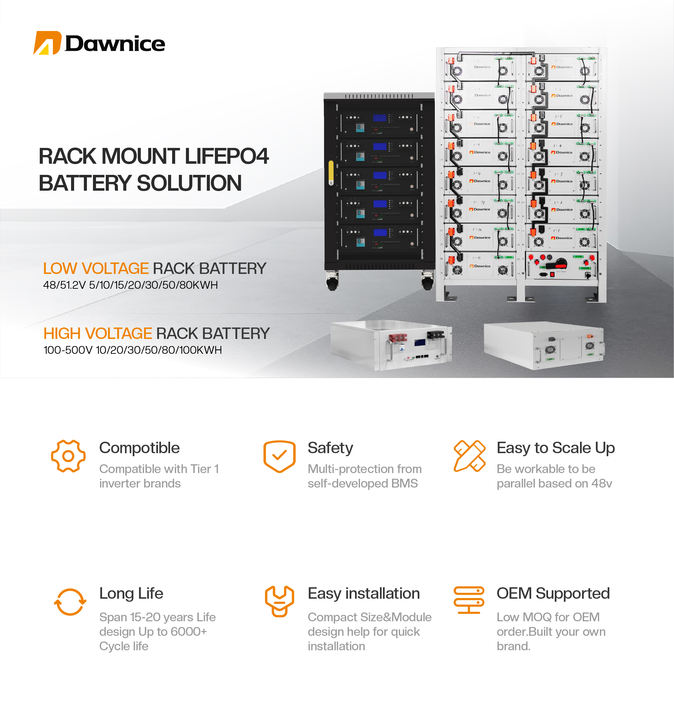 10 Years Warranty home 2.4kwh 5kwh Lifepo4 Solar Storage Battery 100ah 48v 200ah 51.2v Rack Mounted Lithium Ion Battery