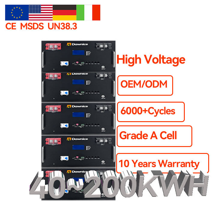 100ah 280ah 300ah 40kwh 60kwh 100kwh High Voltage Lithium-Ion  Lifepo Phosphate Rack Battery Industrial