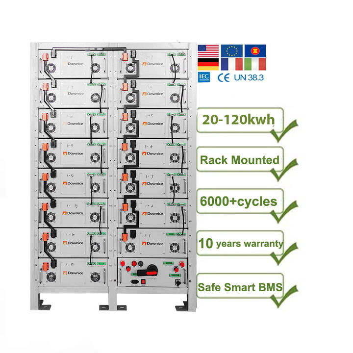 10kw 15 kwh 20 kwh 30 kw 35kwh 40kw 50kwh lithium liFePO4 96v Rack Mount Cabinet Battery for solar energy system