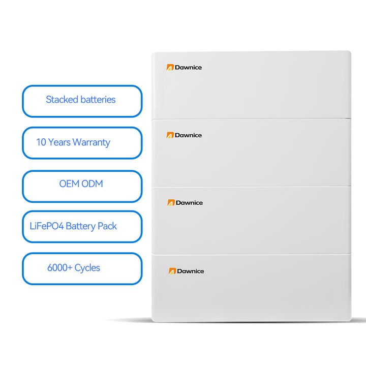 10kwh To 60kwh Lifepo4 100ah 51.2v Lithium Battery Residential Stacked Mounted Home Solar Energy Storage