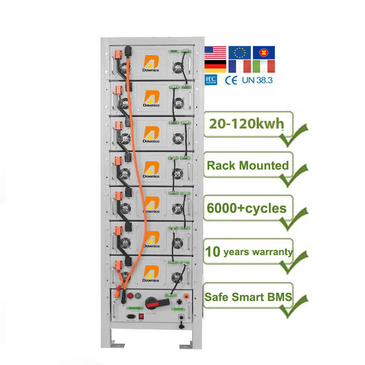 10kwh rack-mounted 150ah 200ah 300ah energy storage system unit rack mounted lithium ion battery for solar syst system Industrial Exporter Factory