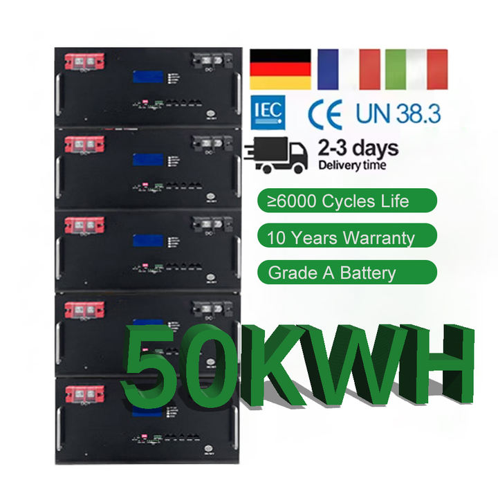 40kwh 50kwh 60kwh Rechargeable Litium High Voltage Lifepo4 Rack Battery For Energy Storage System