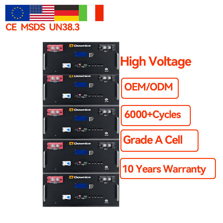 40kwh 60kwh Batterie De Stockage Solaire High Voltage Lithium Rack Mount Battery Cabinet Solar Pv Batteries