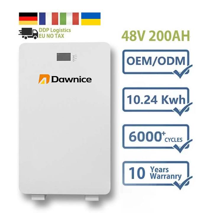 5KW Hybrid Home Energy Storage System Wall-Mounted 48V Off-Grid CAN RS485 Communication Port 100AH Lithium Ion Battery