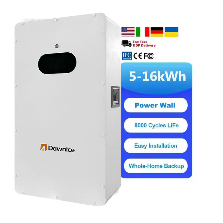 5kW 10kW 15kW 15kWh Wall Mount Lithium Battery IP54 Power Wall Premium Quality Dawnice 300ah Home Energy Storage System