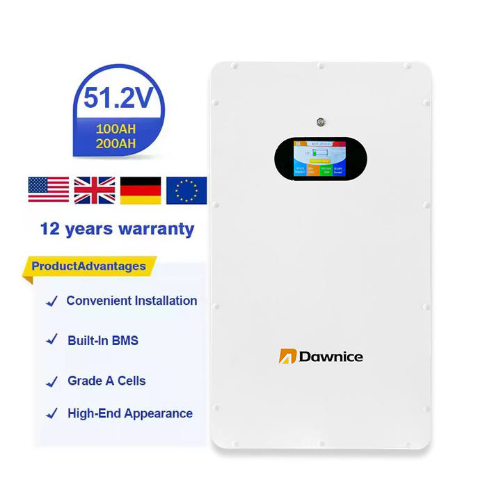 5kwh 10kwh 15kwh 20kwh Batteries 51.2v 200ah Wall Mounted Home storage batteries for power outages Manufacturing Industry