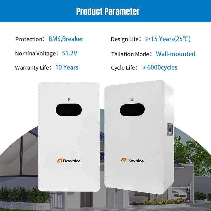 6000 Cycles Lifepo4 Home Powerwall Battery Power Wall For Household Energy Storage Lithium Battery