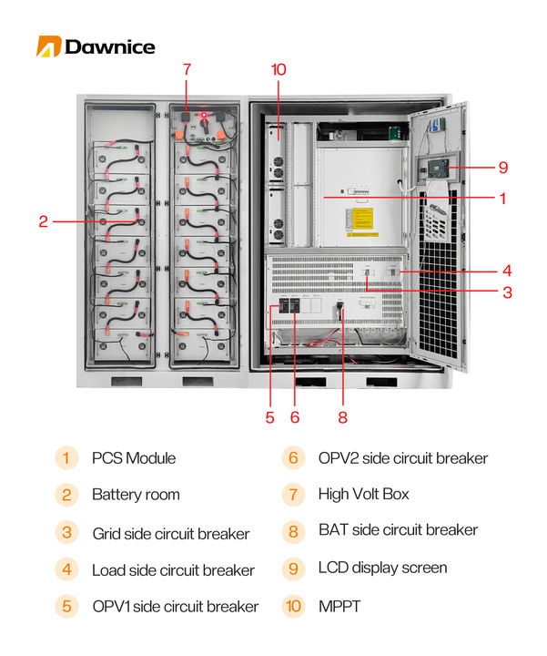 Commercial and Industrial 100KWh 200kwh hybrid container for Solar Storage Batteries System Solution ESS Solar power station