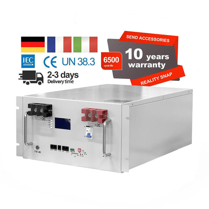 DAWNICE 48V 5Kw 6000 Deep Cycles Max 32 Parallel 16S 51.2V 100A BMS 48V 100Ah LiFePO4 Battery Pack Industrial Wholesale