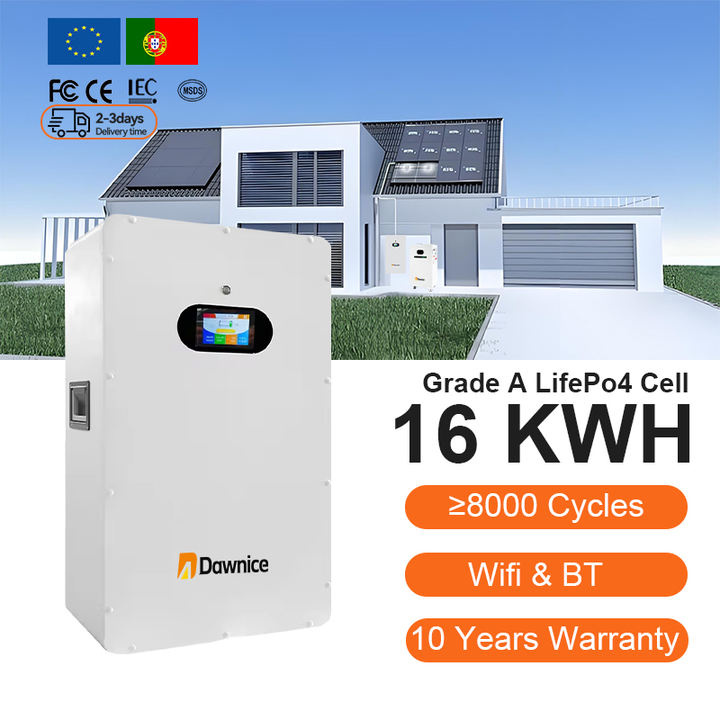Dawnice 10 Years Warranty 16kwh Home Solar Lithium ion Energy Storage Battery 51.2v 314ah Lifepo4 Power Wall Mounted Battery Industrial Wholesale Pricing Bulk Orders