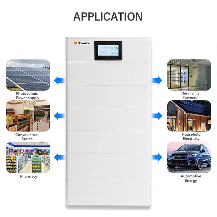 Dawnice 10 kwh stack battery 51.2v 300ah stacked LIFEPO4 Battery 15KW 20kwh Solar Energy Storage Battery