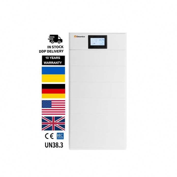 Dawnice 10Kwh 20kwh 30kwh Powerwall High Voltage Energy Storage System 51.2V 200Ah Stacked Lithium Ion Batteries