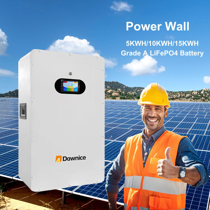 Dawnice 10kWh Solar Home Energy Storage 48V 15kWh Home Solar System Kit Hybrid Battery Powerwall 51.2V LiFePO4 Battery