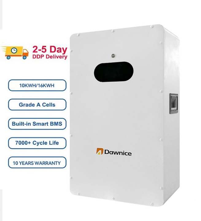 Dawnice 10kwh 15kwh 16kwh Wall Mounted Solar Battery Lithium Ion Cell Lifepo4 51.2v 200ah Energy Storage Battery Export Factory