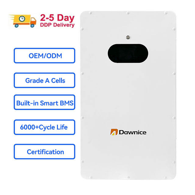 Dawnice 10years 12years Warranty Lifepo4 Lithium Battery 5.12kwh 10kwh 15kwh 20kwh 48v Home Energy Storage Power Wall China Exporter Custom Solutions