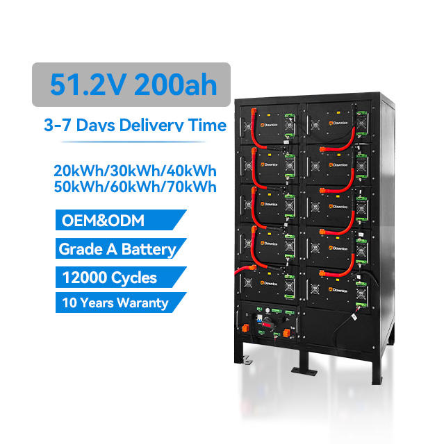 Dawnice 20 kw 30 kw 40 kw 50 kw 400ah 200ah 51.2v High Voltage Lifepo4 Solar Lithium Battery for Home Energy Storage System Global Wholesale Market
