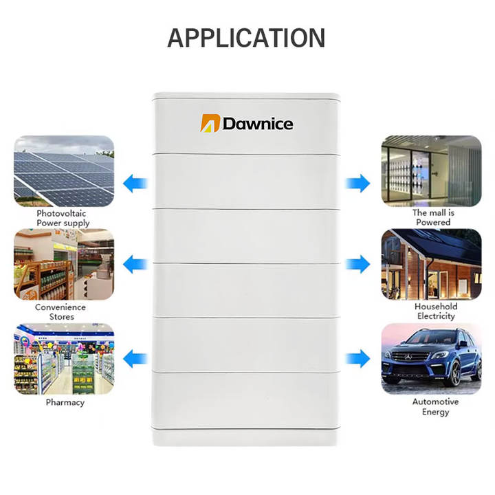 Dawnice 206Ah 51.2V model design 20kwh 30kwh 40kwh bms system built in LiFePO4 battery pack for home use Factory Pricing Export