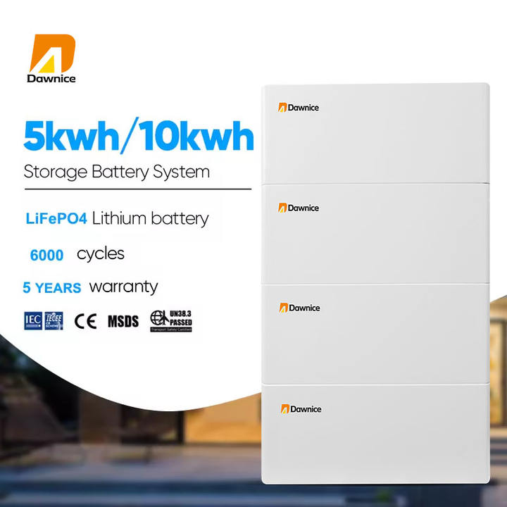 Dawnice 20Kwh Powerwall Rechargeable All In One Solar Battery Pack Stacked Home Energy Storage  51.2V 400Ah Lithium Ion Battery